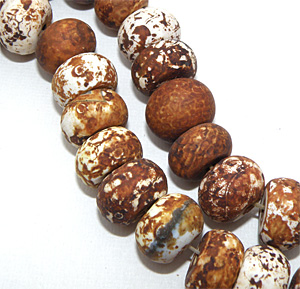 Antik brun agat slät rondell 14×10 mm