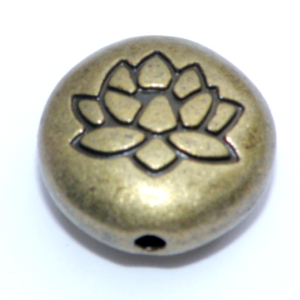 Bronsfärgad mellandel rund lotus 14 mm