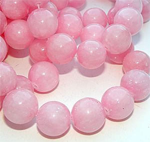 Färgad marmor rosa slät rund 14 mm
