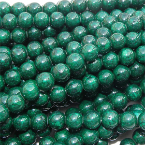 Hel sträng – Färgad river stone smaragdgrön slät rund 10 mm