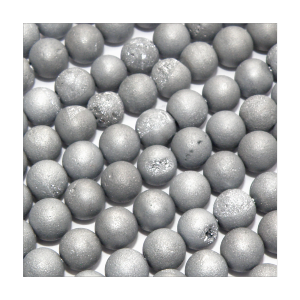 Hel sträng – Färgad druzy agat matt silver slät rund 6 mm