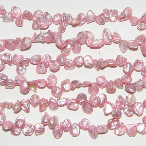 Hel sträng – Sötvattenspärla rosa keshi baroque 6 mm