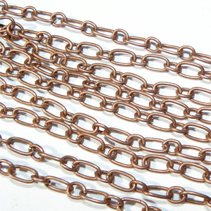 Kopparfärgad kedja 7x4/4x4 mm