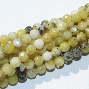 Hel sträng - Lemonjade facetterad rund 4 mm