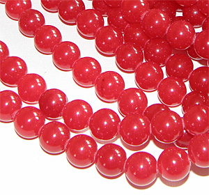 Malaysian jade klarröd slät rund 10 mm