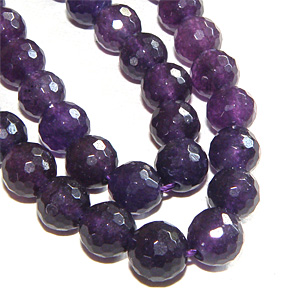 Malaysian jade facetterad mörklila rund 12 mm