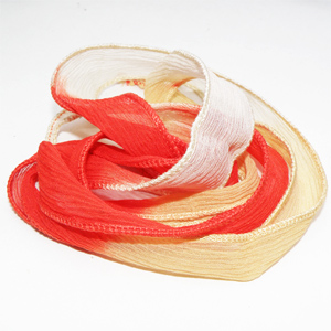 Silkesband ”Earth” orange/beige 90 cm