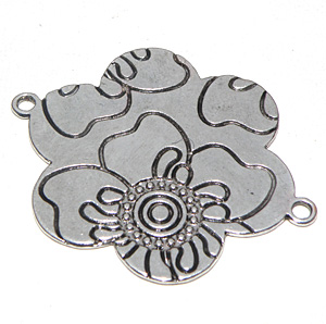 Silverfärgat hänge/connector blomma 38 mm