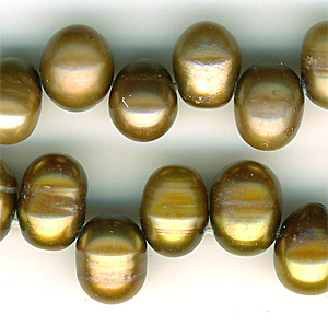 Sötvattenspärla Teardrop gyllenbrun 6-7 mm
