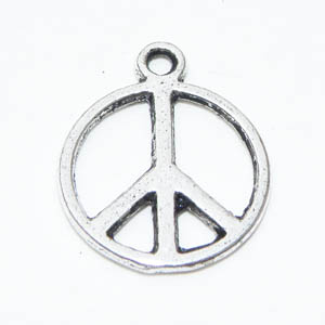 Antiksilverfärgad berlock peace 14 mm