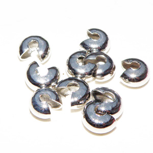 Antiksilverfärgad klämpärlegömma 4 mm