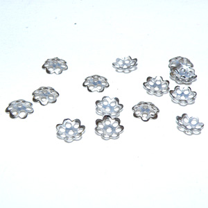 Antiksilverfärgad pärlhatt tunn genombruten 7 mm
