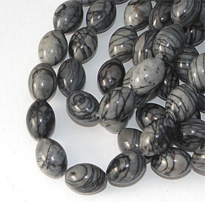 Black veined jaspis ris 14×10 mm