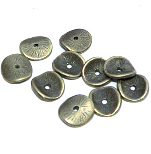 Bronsfärgad mellandel välvd disk 10×9 mm