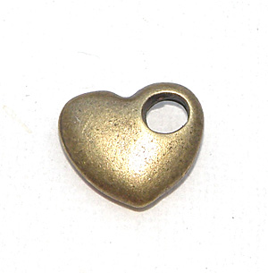 Bronsfärgad berlock hjärta 13×11 mm
