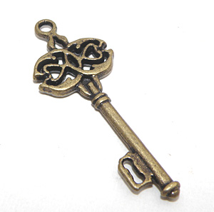 Bronsfärgad berlock nyckel 45×17 mm