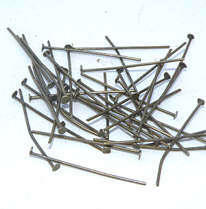 Bronsfärgad hattpinne med platt huvud 30 mm