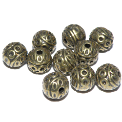 Bronsfärgad mönstrad mellandel kula 8 mm