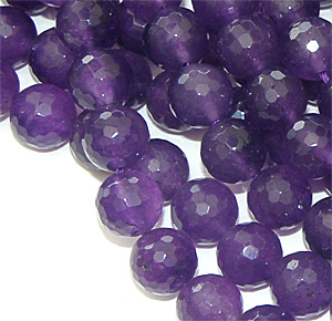 Färgad jade ametistlila 128 facetter rund 10 mm