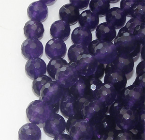 Färgad jade ametistlila 128 facetter rund 8 mm