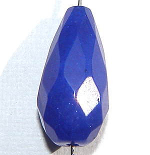 Färgad jade blå facetterad droppe 22×12 mm