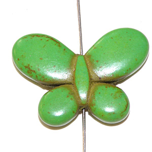 Färgad magnesit fjäril grön 35×25 mm