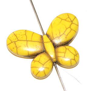 Färgad magnesit fjäril gul 35×25 mm