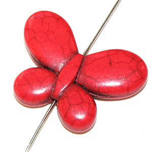 Färgad magnesit fjäril röd 35×25 mm