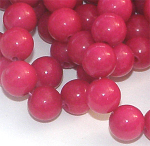 Färgad marmor rubinröd slät rund 10 mm