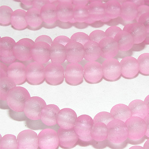 Frostad glaspärla kall rosa 4 mm
