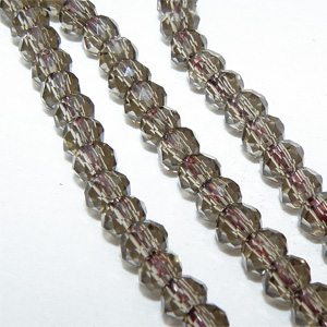Glaspärla abacus facetterad 3,5×2,5 mm brun