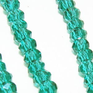 Glaspärla abacus facetterad 3,5×2,5 mm grön
