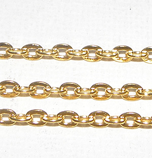 Guldfärgad kedja 3×2,5 mm