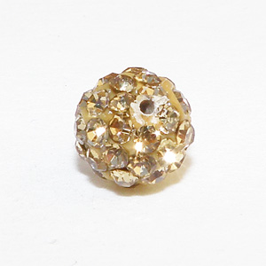 Guldgul halvborrad kristallboll 6 mm
