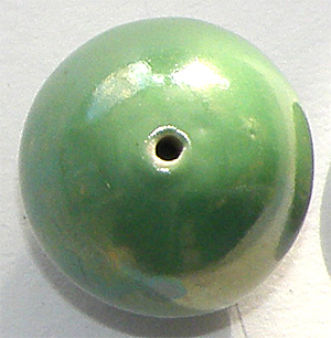 Grön keramikpärla slät rund 26 mm