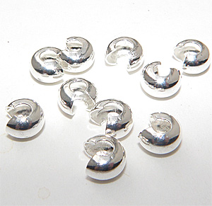 Silverfärgad klämpärlegömma 5 mm