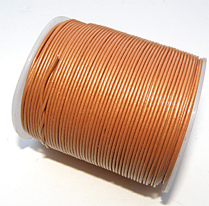 Äkta lädersnöre metallic "Bronze" 1 mm