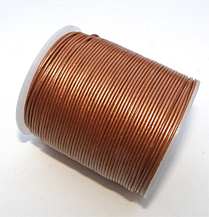 Äkta lädersnöre metallic ”Copper” 1 mm