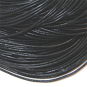 Äkta lädersnöre svart 2 mm