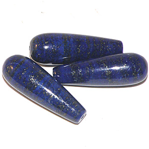 Lapis lazuli lång slät droppe 30×10 mm