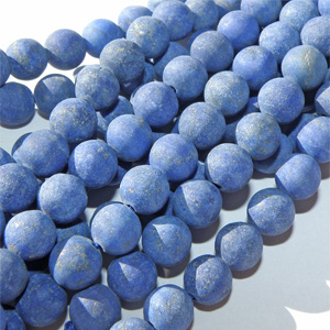 Hel sträng – Lapis lazuli matt slät rund 8 mm