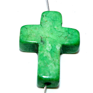 Färgad magnesit kors grönt 20×15 mm