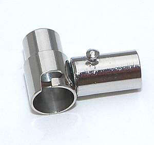 Silverfärgat magnetlås rör för 5 mm läder