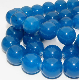 Malaysian jade blå slät rund 10 mm