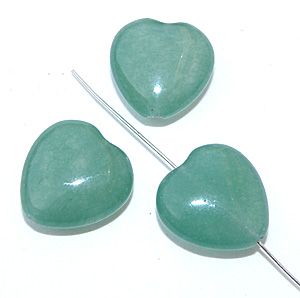 Malaysian jade ljusgrönt puffy hjärta 15 mm