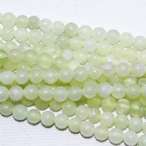 Hel sträng – New jade slät rund 4 mm