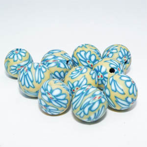 Polymer gul/blå rund 10 mm