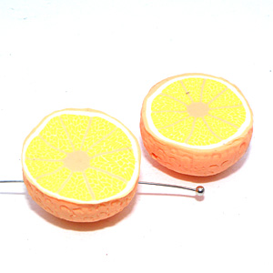 Polymer apelsinhalva ca 22x11 mm