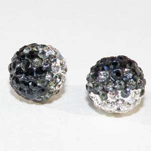 Svart/grå/klar kristallboll 10 mm