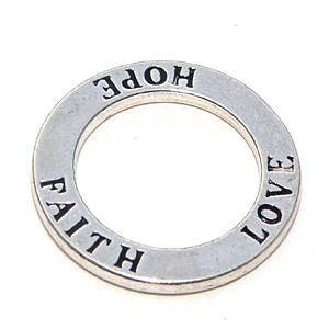 Tibetsilver affirmationsring ”Faith Hope Love” 22 mm